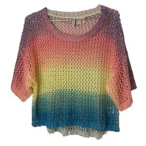 H&M Divided Rainbow Tie Dye Crochet Knit